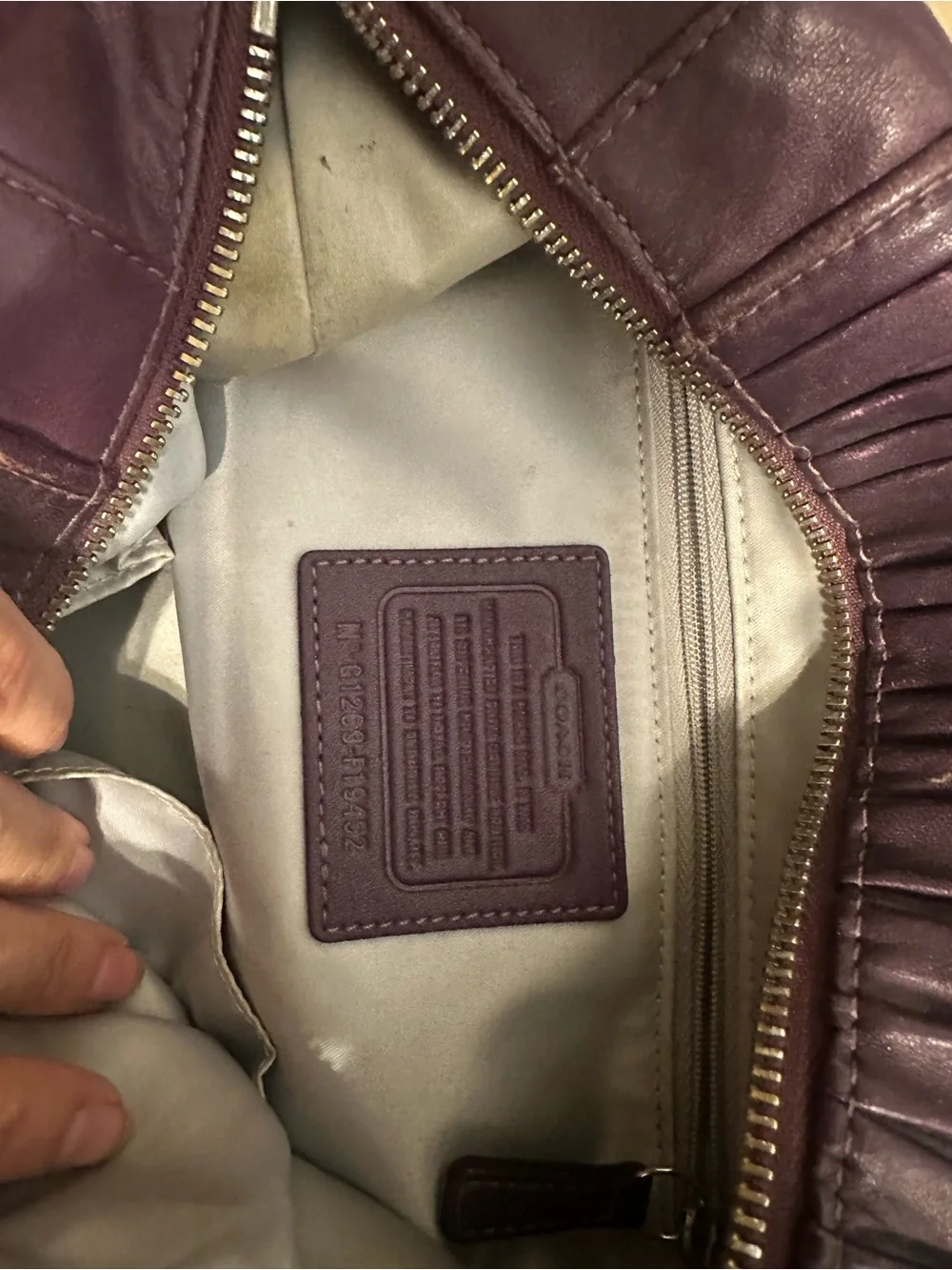 Coach Plum leather Coach Ashley Leather Satchel Handbag